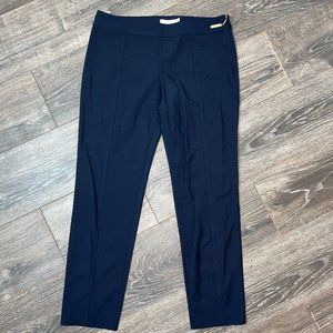 Tory Burch Dark Blue Side Zipper Ankle Pants Womens 6